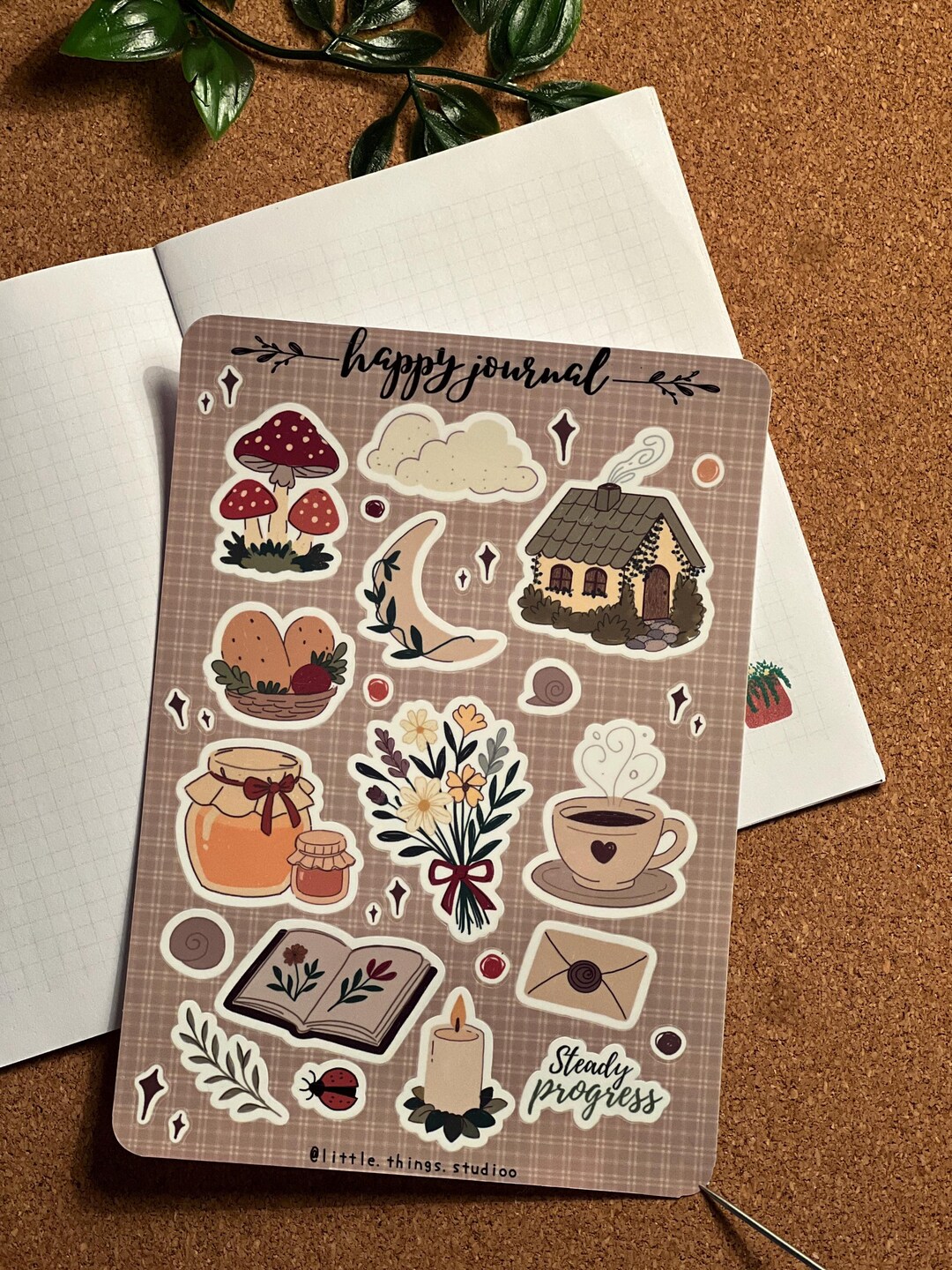 Clear Sticker Sheet - Cottagecore | Journal Planner Scrapbook Stickers ...