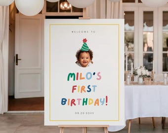 Fun to be ONE Birthday Welcome Sign | Editable Canva Template