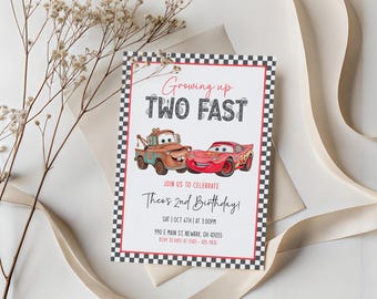 Editable Cars Birthday Invitation | McQueen Party Invite (Digital)