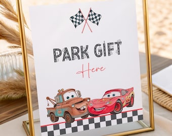 Editable Cars Birthday Party Signs, Watercolor Racing Decor (Digital Download)