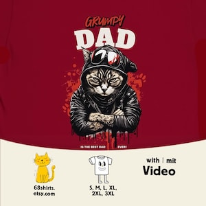 T-shirt, cadeau, chagrijnige vader, beste vader ooit, vader, papa, beste vader, verjaardag, Vaderdag, slecht humeur, grappig shirt, voor mannen