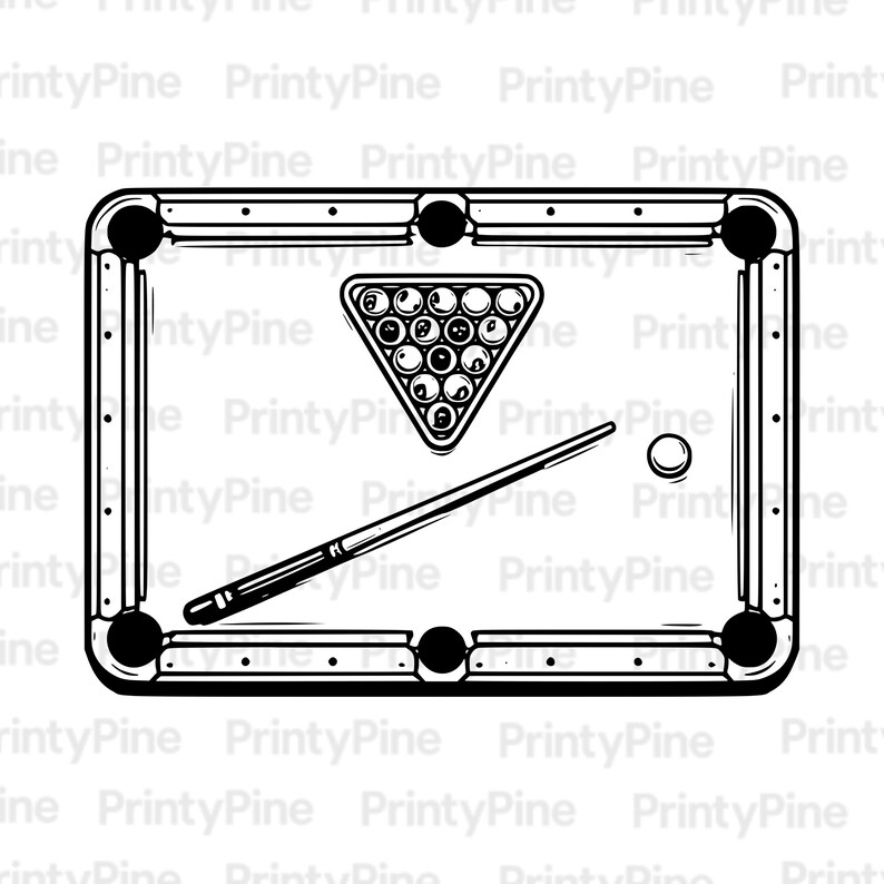 Pool Table Top View SVG & PNG | Laser File | Cricut File | Digital ...