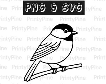 Chickadee SVG i PNG | Plik laserowy | Plik Cricut | Pobieranie cyfrowe