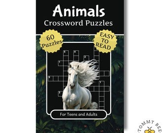 Animal Crossword Book: 60 Fun Puzzles, Easy-to-Read Paperback