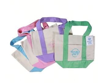4 Trader Joe (Joe's) Pastel Tote Bags