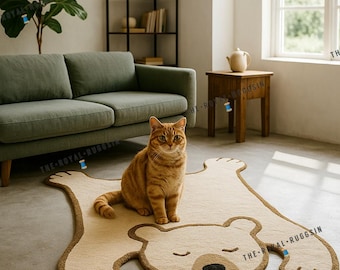 Handmade Bear Rug: New Zealand Wool, Kids Room Decor