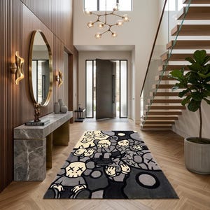 KAWS Inspired Hand Tufted Rug, Street Art Area Rug, Hypebeast Room Decor, Modern Graphic Carpet, Custom Tufted Rug, Urban Art Floor Mat image 3