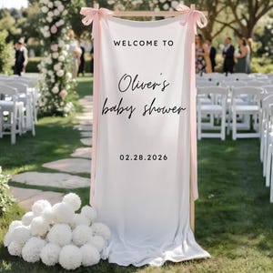 Willkommensschild für die Babyparty, personalisiertes Stoff-Babypartyschild, benutzerdefinierte Babypartyschild, personalisiertes Babypartydekor