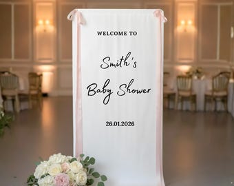 Welcome Sign for Baby Shower, Personalized Fabric Baby Shower Sign, Custom Baby Shower Sign, Custom Baby Shower Decor