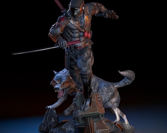 Modelo 3D para impresión de guerrero enmascarado: comando ninja sigiloso (STL).