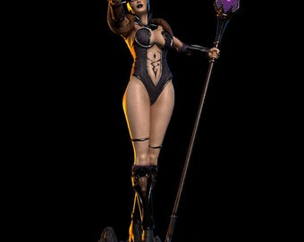 Dark Sorceress STL – Gothic Fantasy Witch 3D Print Modelx