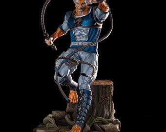 Feline Jungle Warrior STL – Whip Fighter Hero 3D Print Model