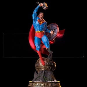 Godlike Champion STL – Shield & Hammer Hero 3D Print Model