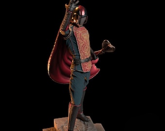 Masked Warlord STL – Sinister Military Commander 3D Print Model