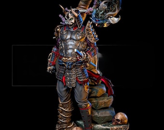 Demonic Samurai STL – Dark Fantasy Armored Warrior 3D Print Model