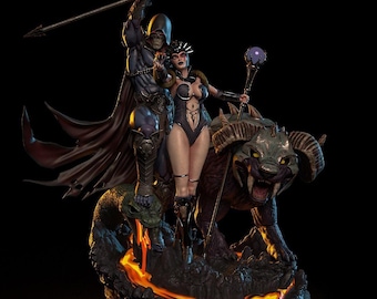 Hechicero Oscuro y Bruja Diabólica STL: Dúo de Villanos Góticos, modelos de impresión 3D