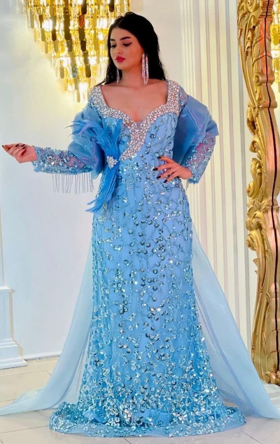 emily in paris blue polka dot dress Ava Presley 28294 One Shoulder Feather Short Dress main image 0