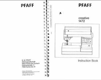 Pfaff Creative 1472 owners manual, ebook pdf INSTANT DOWNLOAD English Language