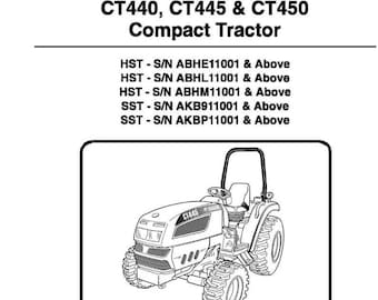 Bobcat - 440, 445 and 450 Compact Tractor Service Manual Tractor CT440, CT445 and CT450, ebook pdf INSTANT DOWNLOAD English Language