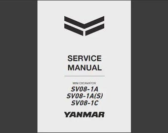 Yanmar SV08 excavator workshop service manual pdf – ebook instant download, English language