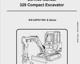 Manual de serviço da miniescavadeira Bobcat 329, número de série 6904771