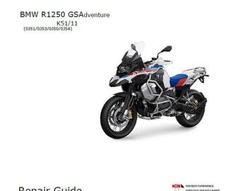 Manual de taller y servicio de la BMW R 1250 GS Adventure K51/11 (PDF, descarga instantánea, en inglés)