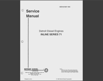 Detroit Diesel Inline Series 71 engine service manual pdf – ebook instant download, English language