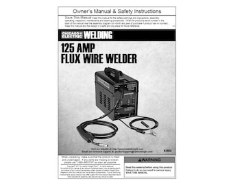 Chicago Electric 125 Amp Flux Wire Welder Schweißgerät Bedienungsanleitung PDF - Ebook Sofort-Download, englische Sprache