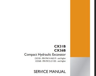 CASE CX31B CX36B  Mini Excavator Service Repair Manual + Operators Manual  PDF Digital Download