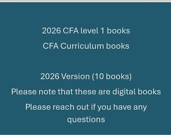 Plan de estudios completo del CFA Nivel 1 2026 (10 volúmenes), libro electrónico en formato PDF, DESCARGA INSTANTÁNEA. Idioma inglés.