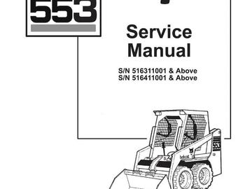 Bobcat 553 Skid Steer Service Manual Shop Repair, ebook pdf INSTANT DOWNLOAD English Language