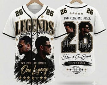 Ush3r Chr1s Br0wn Basketball Jersey, R&B Legends Concert jersey, 2026 Tour Fan Apparel