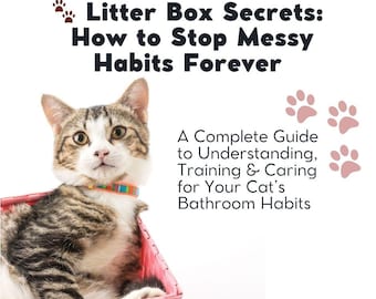 猫用トイレトレーニングガイド | 散らかり癖をやめよう | 印刷可能なPDF | すぐにダウンロード