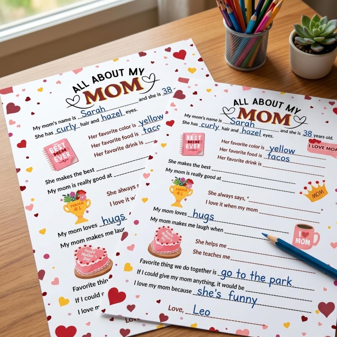 All About My Mom Printable for Kids | Mother's Day Questionnaire | Kids ...