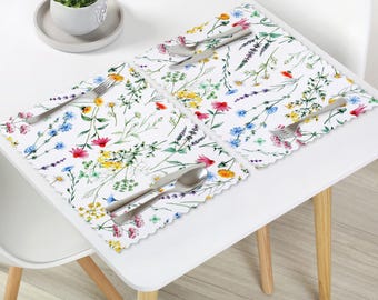 Placemat Meadow Flower, afveegbare tafelmat, lente keukendecor