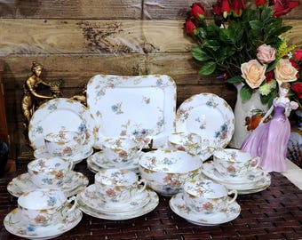 Antique Limoges Havilland Teaset 26pcs – French Floral Porcelain – Early 1900s / Collectables