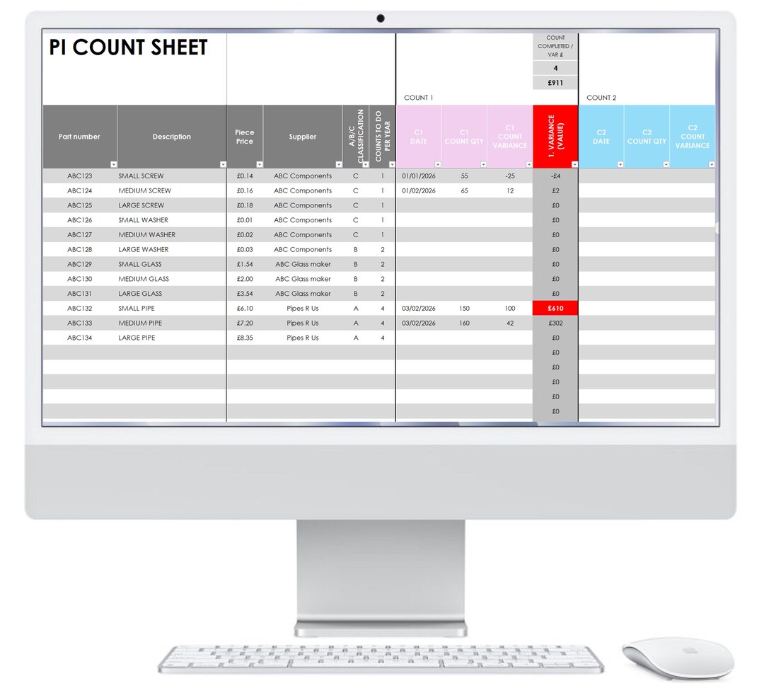 PI (perpetual Inventory) Control Document - Fully Customisable - Etsy