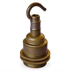 Soquete de lâmpada Edison com parafusos, anéis e gancho