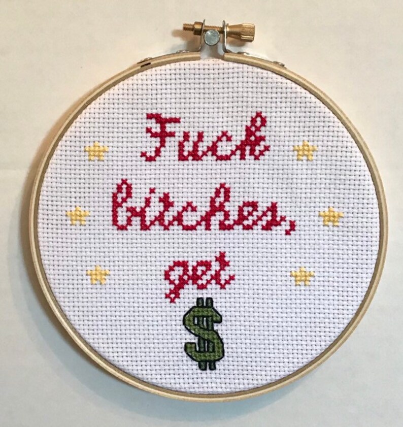 Original Needlepoint in Hoop money