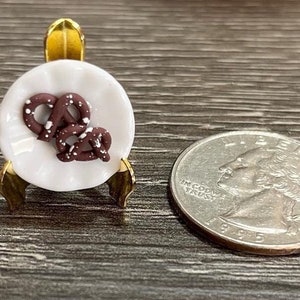 Miniature plate of pretzels. 1:12 scale
