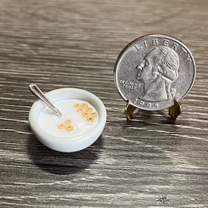 Miniature Bowl of Cereal and Milk