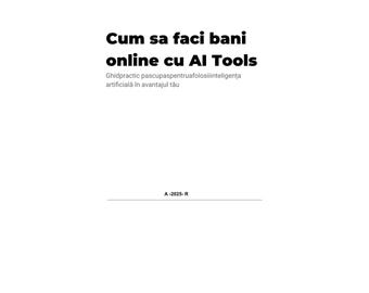 Digital Guide for Beginners/ Learn How to Make Money with ChatGPT & Canva / Step-by-Step AI Monetization Ebook ( Romanian Version)