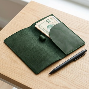 Personalized check book leather, Leather bill holder, Engraved bill holder, Slim leather checkbook, Restaurant bill holder, Guest presenter