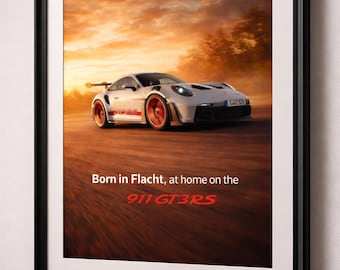 Porsche 911 GT3 RS Wall Art Print – Premium Framed Supercar Poster