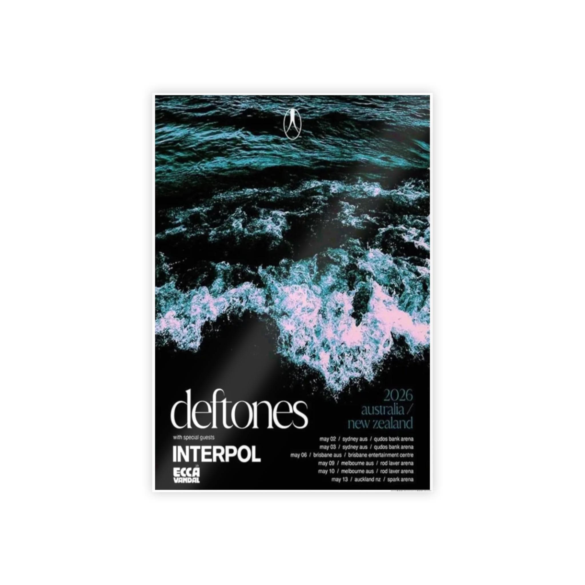 Deftones 2026 Australia & New Zealand Tour Poster With Interpol