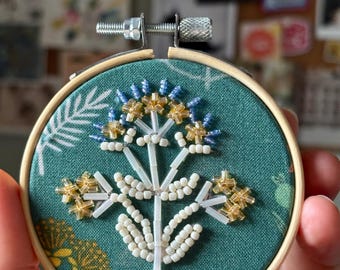 Small Beaded Floral Embroidery Hoop