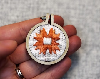 Mini Quilt Block Embroidery Hoop