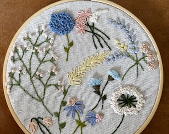 Wildflower Meadow Hand-Embroidered Hoop