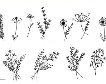 Flower Embroidery PDF Printable Floral Patterns Instant Download