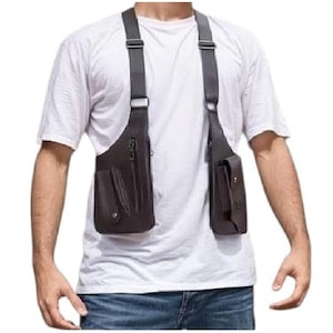 Anti-Theft Hidden Bag | Multi-Pocket Double Shoulder Holster, Concealed Underarm Wallet with Armpit Strap, Travel Secure Comfortable.